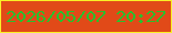 文字の大きさ：2、枠の色：f9f028、背景の色：e14a18、文字の色：29c02c 無料ブログパーツのブログ時計