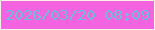 文字の大きさ：4、枠の色：f9f2e8、背景の色：f464e1、文字の色：70bcd7 無料ブログパーツのブログ時計