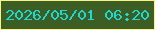 文字の大きさ：4、枠の色：f9f386、背景の色：3c5e25、文字の色：1dd9d1 無料ブログパーツのブログ時計