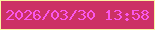 文字の大きさ：5、枠の色：f9f3a3、背景の色：cc3165、文字の色：fa57ec 無料ブログパーツのブログ時計
