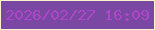 文字の大きさ：2、枠の色：f9f3cf、背景の色：7a47a2、文字の色：ae46c9 無料ブログパーツのブログ時計