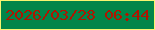 文字の大きさ：2、枠の色：f9f46f、背景の色：028549、文字の色：af1501 無料ブログパーツのブログ時計