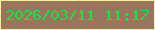 文字の大きさ：2、枠の色：f9f499、背景の色：9a755d、文字の色：16e43f 無料ブログパーツのブログ時計