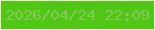 文字の大きさ：2、枠の色：f9f4d9、背景の色：4fc714、文字の色：86c859 無料ブログパーツのブログ時計