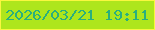 文字の大きさ：5、枠の色：f9f73f、背景の色：aee61c、文字の色：2aaf7d 無料ブログパーツのブログ時計