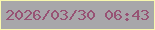 文字の大きさ：2、枠の色：f9f8af、背景の色：a8a7aa、文字の色：975374 無料ブログパーツのブログ時計