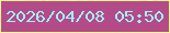 文字の大きさ：5、枠の色：f9f98c、背景の色：b34b89、文字の色：a4eef6 無料ブログパーツのブログ時計
