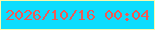 文字の大きさ：2、枠の色：f9faad、背景の色：0dddfd、文字の色：f05a55 無料ブログパーツのブログ時計