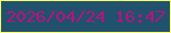 文字の大きさ：5、枠の色：f9fc69、背景の色：20516d、文字の色：ba127c 無料ブログパーツのブログ時計