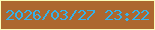 文字の大きさ：2、枠の色：f9fcba、背景の色：ac672f、文字の色：33b2eb 無料ブログパーツのブログ時計