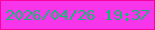 文字の大きさ：3、枠の色：fa009f、背景の色：f736eb、文字の色：18b675 無料ブログパーツのブログ時計