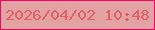 文字の大きさ：5、枠の色：fa016a、背景の色：e3a3a2、文字の色：e45f65 無料ブログパーツのブログ時計