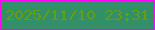 文字の大きさ：3、枠の色：fa02fa、背景の色：329066、文字の色：689d13 無料ブログパーツのブログ時計