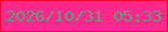 文字の大きさ：3、枠の色：fa0333、背景の色：ff288d、文字の色：619e76 無料ブログパーツのブログ時計