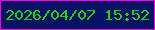 文字の大きさ：1、枠の色：fa04dc、背景の色：071264、文字の色：29ce10 無料ブログパーツのブログ時計