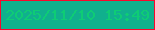 文字の大きさ：2、枠の色：fa062c、背景の色：10b08d、文字の色：0ecc75 無料ブログパーツのブログ時計
