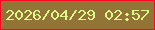 文字の大きさ：5、枠の色：fa0821、背景の色：917436、文字の色：e0f78c 無料ブログパーツのブログ時計