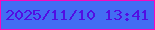 文字の大きさ：4、枠の色：fa08bd、背景の色：436df3、文字の色：520ee3 無料ブログパーツのブログ時計