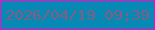 文字の大きさ：3、枠の色：fa08ca、背景の色：0689b5、文字の色：875c80 無料ブログパーツのブログ時計