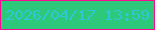 文字の大きさ：4、枠の色：fa0991、背景の色：2ec87a、文字の色：2dc7d7 無料ブログパーツのブログ時計