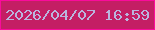 文字の大きさ：5、枠の色：fa0b9c、背景の色：c41e64、文字の色：bab5de 無料ブログパーツのブログ時計