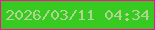 文字の大きさ：1、枠の色：fa0c9d、背景の色：37ca20、文字の色：b3d293 無料ブログパーツのブログ時計