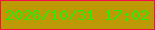 文字の大きさ：4、枠の色：fa0d46、背景の色：be9906、文字の色：2ceb09 無料ブログパーツのブログ時計