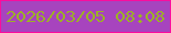 文字の大きさ：4、枠の色：fa0d9e、背景の色：a744be、文字の色：9cb126 無料ブログパーツのブログ時計