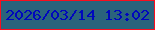 文字の大きさ：3、枠の色：fa0e1e、背景の色：2a637c、文字の色：0007bd 無料ブログパーツのブログ時計