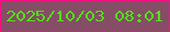 文字の大きさ：1、枠の色：fa0f82、背景の色：864d67、文字の色：4de312 無料ブログパーツのブログ時計