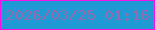 文字の大きさ：3、枠の色：fa11e5、背景の色：2099d4、文字の色：936cad 無料ブログパーツのブログ時計
