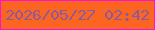 文字の大きさ：4、枠の色：fa12d8、背景の色：fb6521、文字の色：8c5999 無料ブログパーツのブログ時計