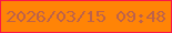 文字の大きさ：3、枠の色：fa1647、背景の色：ff8406、文字の色：bd624a 無料ブログパーツのブログ時計