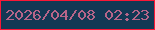 文字の大きさ：3、枠の色：fa1736、背景の色：133854、文字の色：b76589 無料ブログパーツのブログ時計