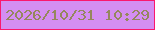 文字の大きさ：4、枠の色：fa186e、背景の色：d48ef2、文字の色：95875d 無料ブログパーツのブログ時計