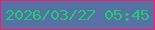文字の大きさ：5、枠の色：fa196b、背景の色：5672a5、文字の色：22ca71 無料ブログパーツのブログ時計