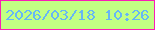 文字の大きさ：3、枠の色：fa1db6、背景の色：c2ff83、文字の色：66b6f5 無料ブログパーツのブログ時計