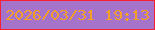 文字の大きさ：4、枠の色：fa2034、背景の色：a573c9、文字の色：f59f2b 無料ブログパーツのブログ時計