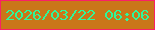 文字の大きさ：1、枠の色：fa2066、背景の色：ca7619、文字の色：2ef79b 無料ブログパーツのブログ時計