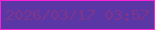 文字の大きさ：2、枠の色：fa22d4、背景の色：5a37a5、文字の色：80358a 無料ブログパーツのブログ時計