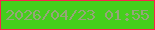 文字の大きさ：5、枠の色：fa234c、背景の色：45ce1c、文字の色：95a678 無料ブログパーツのブログ時計