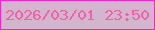 文字の大きさ：5、枠の色：fa23c3、背景の色：d2b6ce、文字の色：fb5ca9 無料ブログパーツのブログ時計
