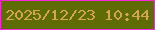 文字の大きさ：1、枠の色：fa27dd、背景の色：5f6c05、文字の色：d5a555 無料ブログパーツのブログ時計