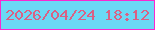 文字の大きさ：2、枠の色：fa28d0、背景の色：6bd9f5、文字の色：da6184 無料ブログパーツのブログ時計