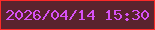 文字の大きさ：5、枠の色：fa2a28、背景の色：5a232e、文字の色：d751f5 無料ブログパーツのブログ時計