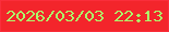 文字の大きさ：1、枠の色：fa2e3b、背景の色：f3252b、文字の色：adfc6a 無料ブログパーツのブログ時計