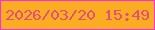 文字の大きさ：1、枠の色：fa2ee9、背景の色：fbad22、文字の色：e24f7b 無料ブログパーツのブログ時計