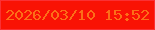 文字の大きさ：3、枠の色：fa3034、背景の色：f91204、文字の色：fc6e18 無料ブログパーツのブログ時計
