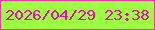 文字の大きさ：3、枠の色：fa30b0、背景の色：9dff41、文字の色：ef07b4 無料ブログパーツのブログ時計