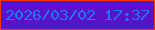 文字の大きさ：2、枠の色：fa3302、背景の色：5813c9、文字の色：2077f1 無料ブログパーツのブログ時計